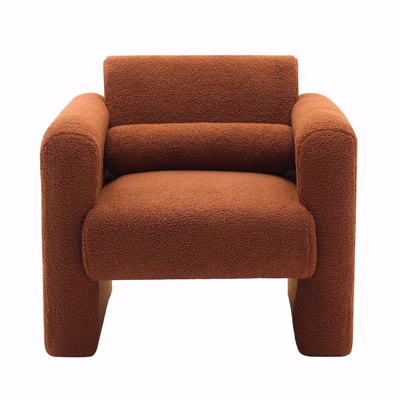 Sherpa Fabric Modern Accent Chair - Cozy Teddy Upholstery