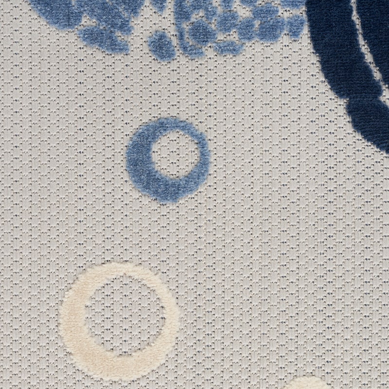 Nourison Aloha Indoor Outdoor Coastal Sea Turtles & Beach Area Rug