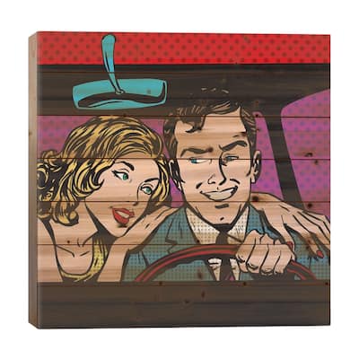 Pop Art Comics Retro Style Halftone Print On Wood by Depositphotos - Multi-Color
