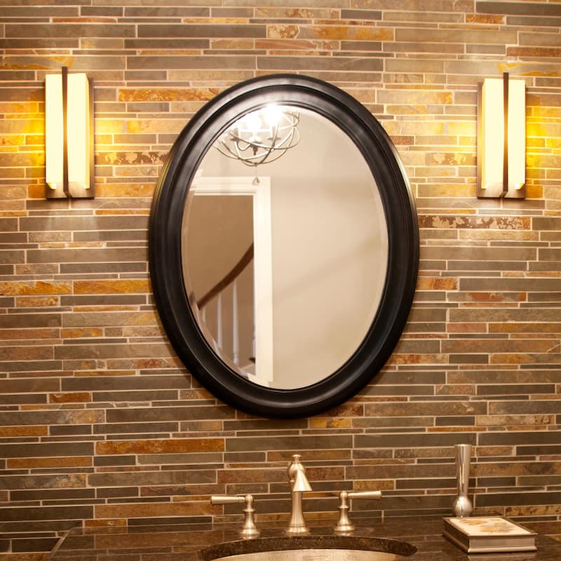 Allan Andrews George Oval Matte Black Wall Mirror