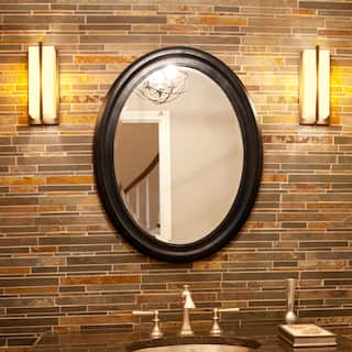 Allan Andrews George Oval Matte Black Wall Mirror