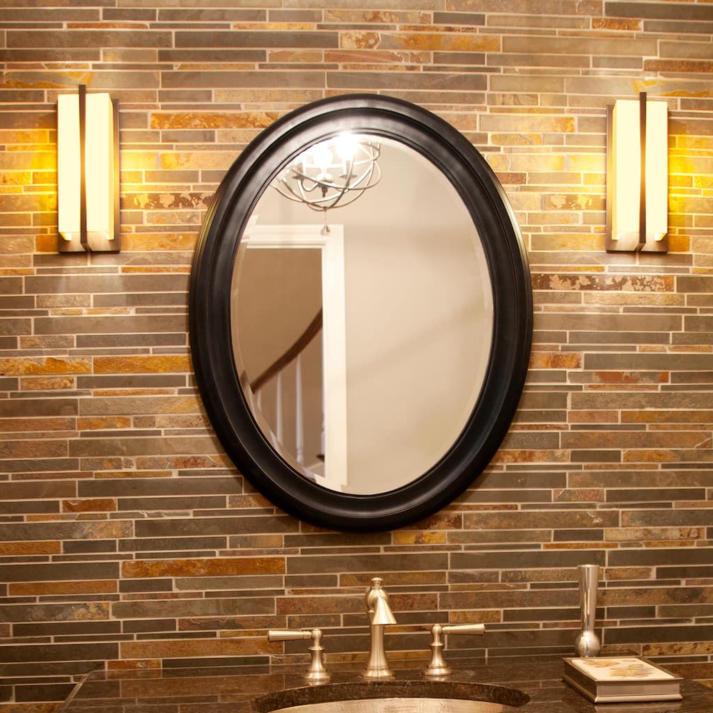 Allan Andrews George Oval Matte Black Wall Mirror