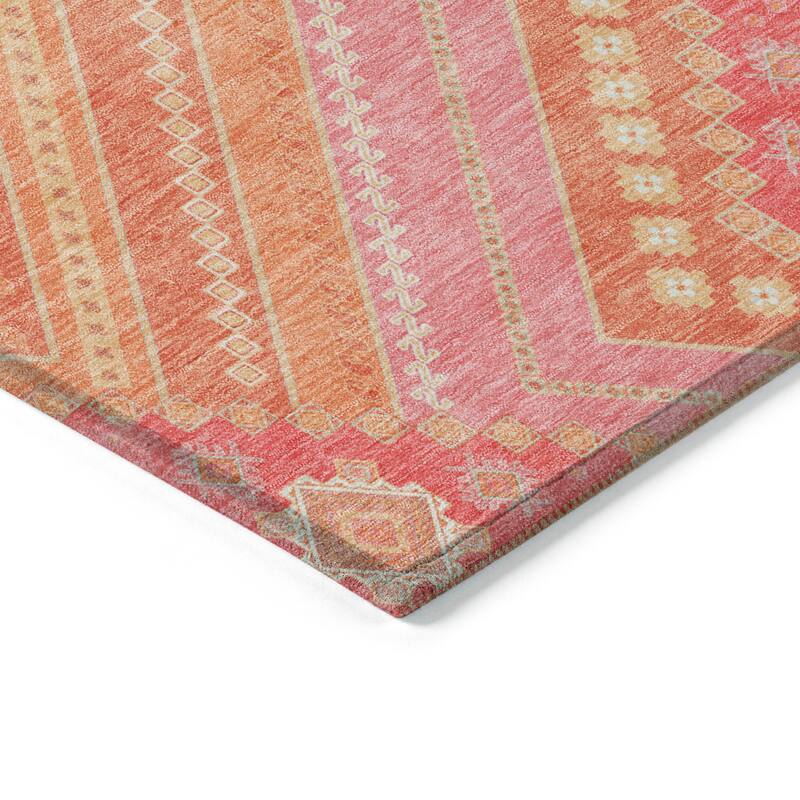 Machine Washable Indoor/ Outdoor Global Boho Chantille Rug