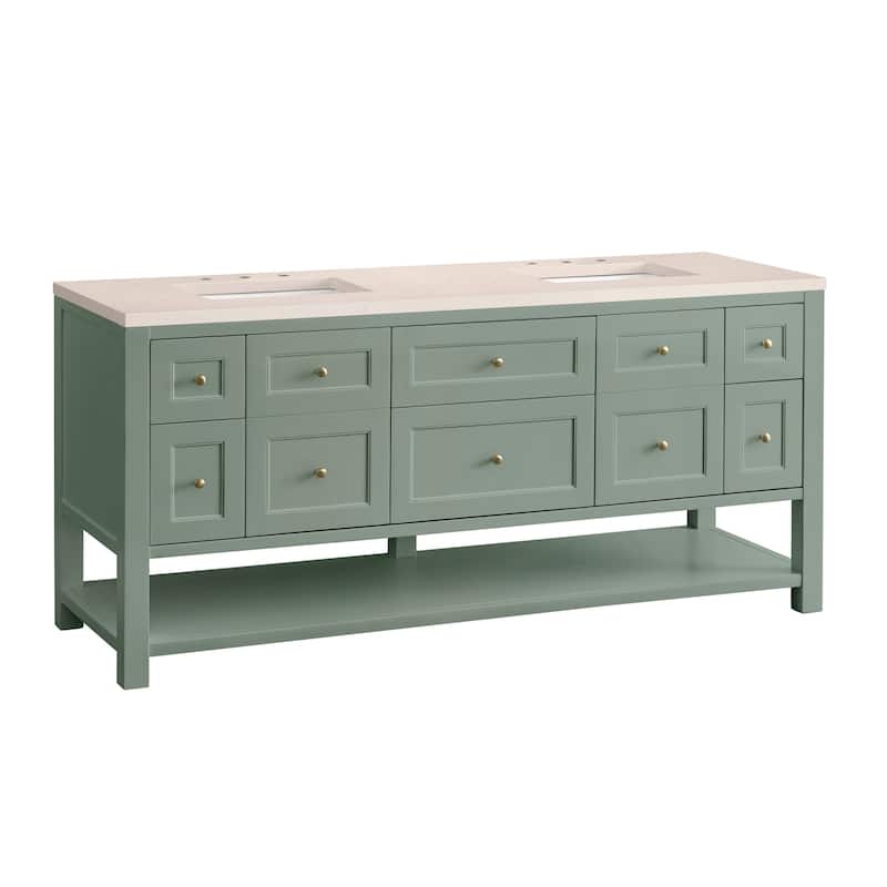 James Martin Vanities 330-V72-3EMR Breckenridge 72" Double Basin Wood
