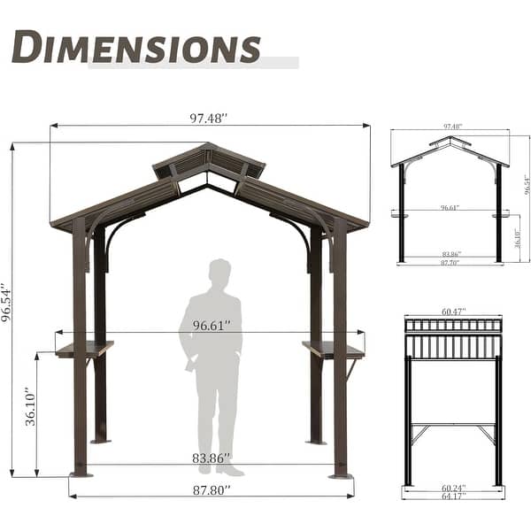 8'X5' hardtop barbecue gazebo
