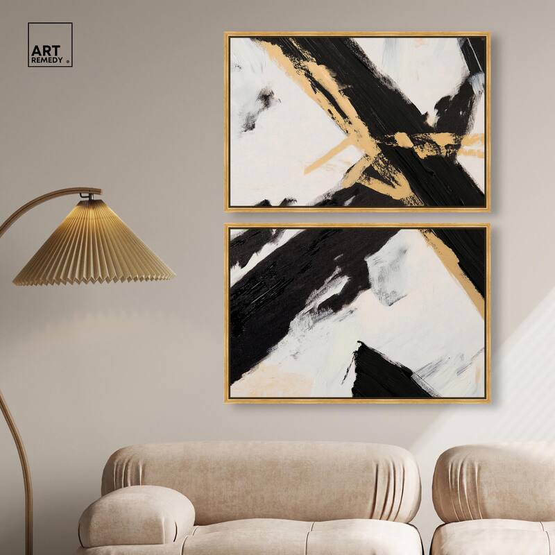 Weight of Black III Canvas Set of 2 by Art Remedy