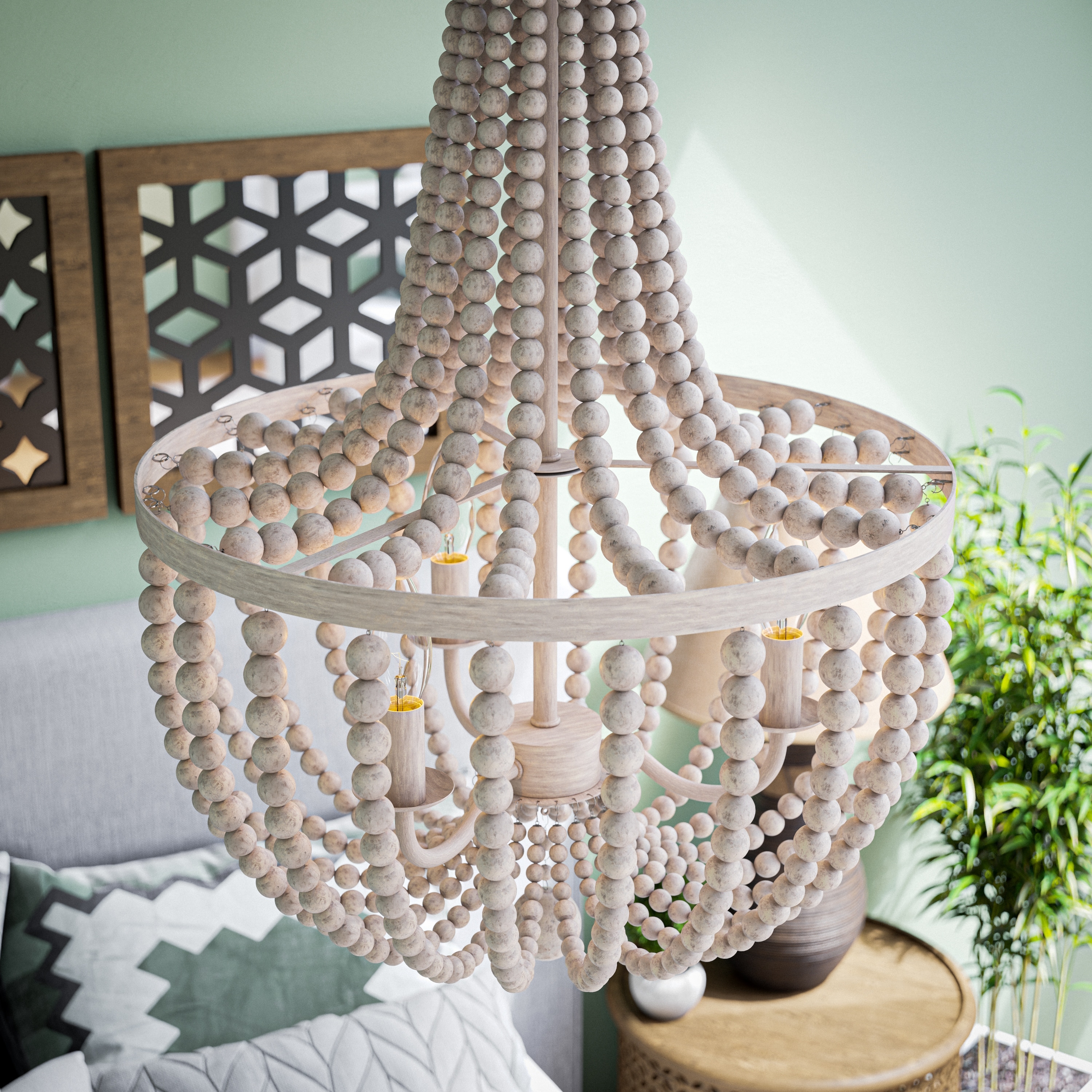 zander white beaded chandelier