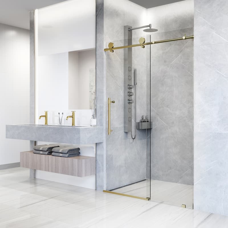 VIGO Elan Hart Frameless Sliding Shower Door