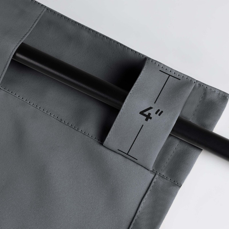 Superior Solid Machine Washable Room Darkening Curtains with Back Tabs, Set of 2