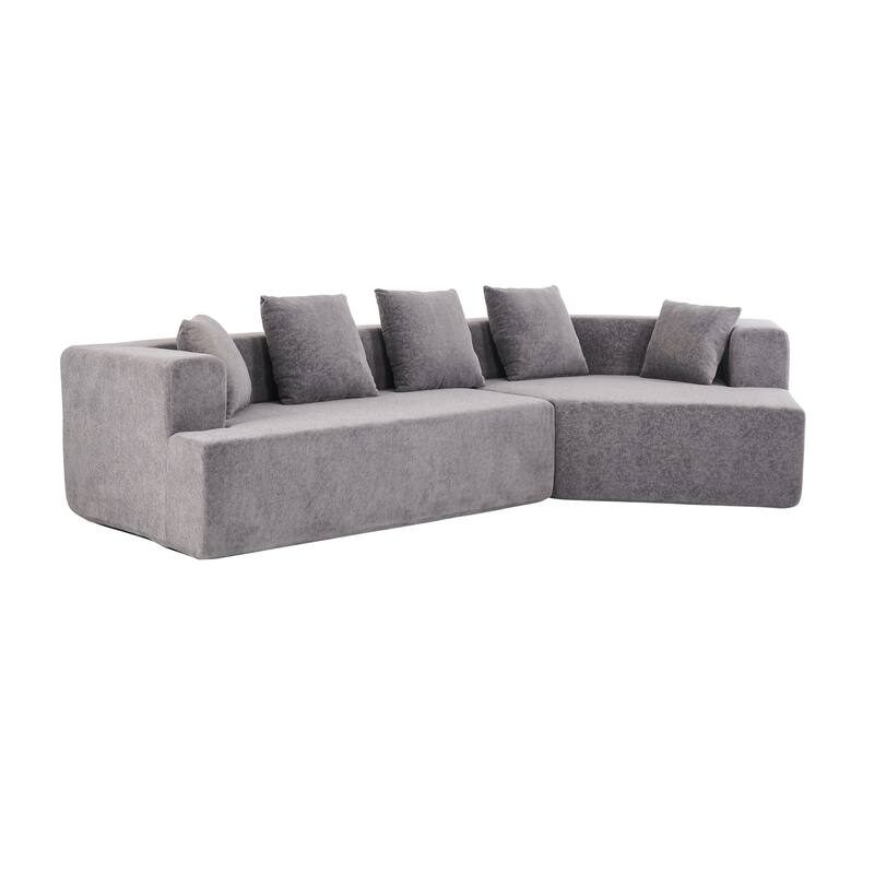 Memory Foam Curved Modular Couch Chenille Deep Seat Sectional Sofa
