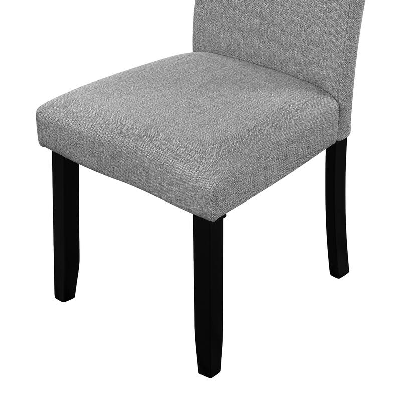 5-Piece Round Dining Table set, Modern Dining Table and 4 Upholstered Chairs