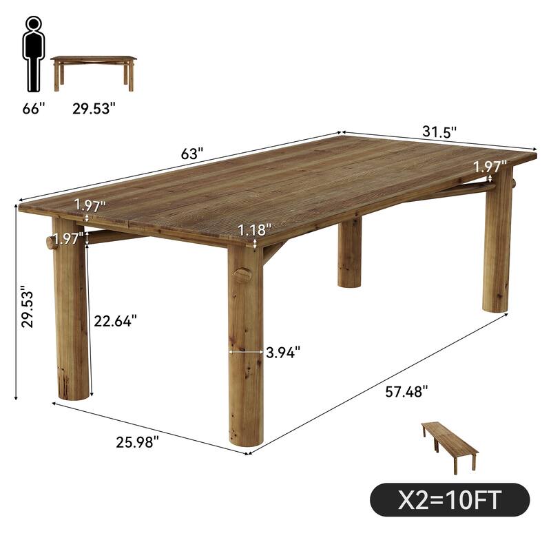 5 ft Conference Table, Solid Wood Meeting Seminar Table Office Desk