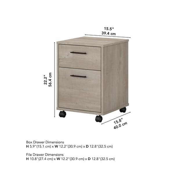 dimension image slide 0 of 12, Key West 2 Drawer Mobile File Cabinet by Bush Furniture