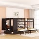preview thumbnail 12 of 28, Minimalist Design Full-Over-Twin-Twin Bunk Bed with 3 drawers,Shelves, Wardrobe and Mirror,Store Books,Display Decorations