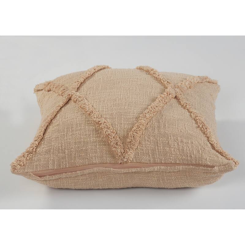 Sevita Solid Decorative Diamond Tufted Cotton Throw Pillow