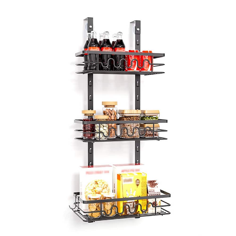 Over The Door Organizer, Door Organizer Shelves, Metal Hanging Spice Rack For Pantry Door, Multi-Tier Organizer