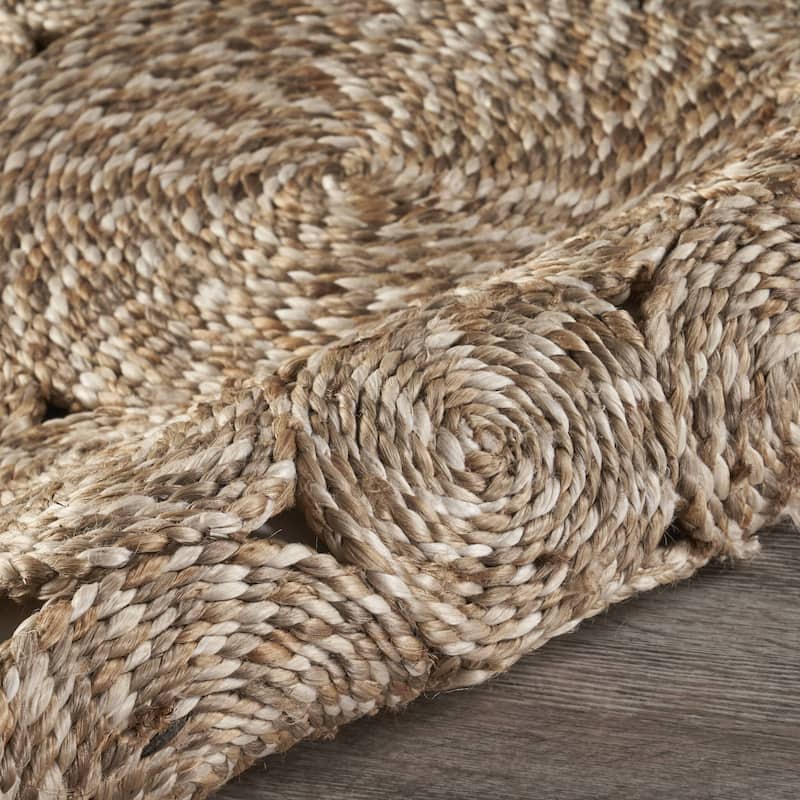 Sevita Organic Jute Spiral Area Rug, Bleach and Natural