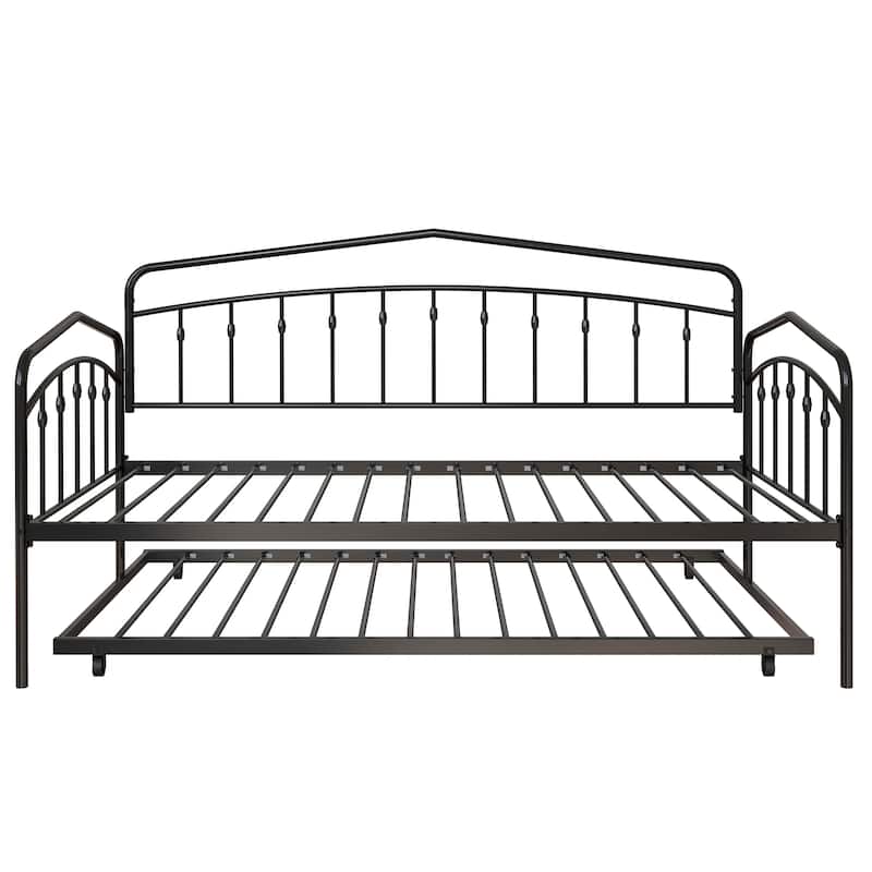 Twin Size Metal Daybed with Trundle