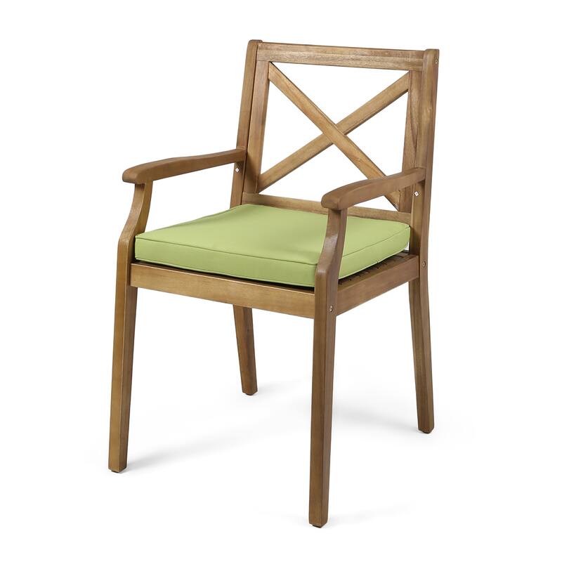 Outdoor Dining Chair Set with Cream Cushions