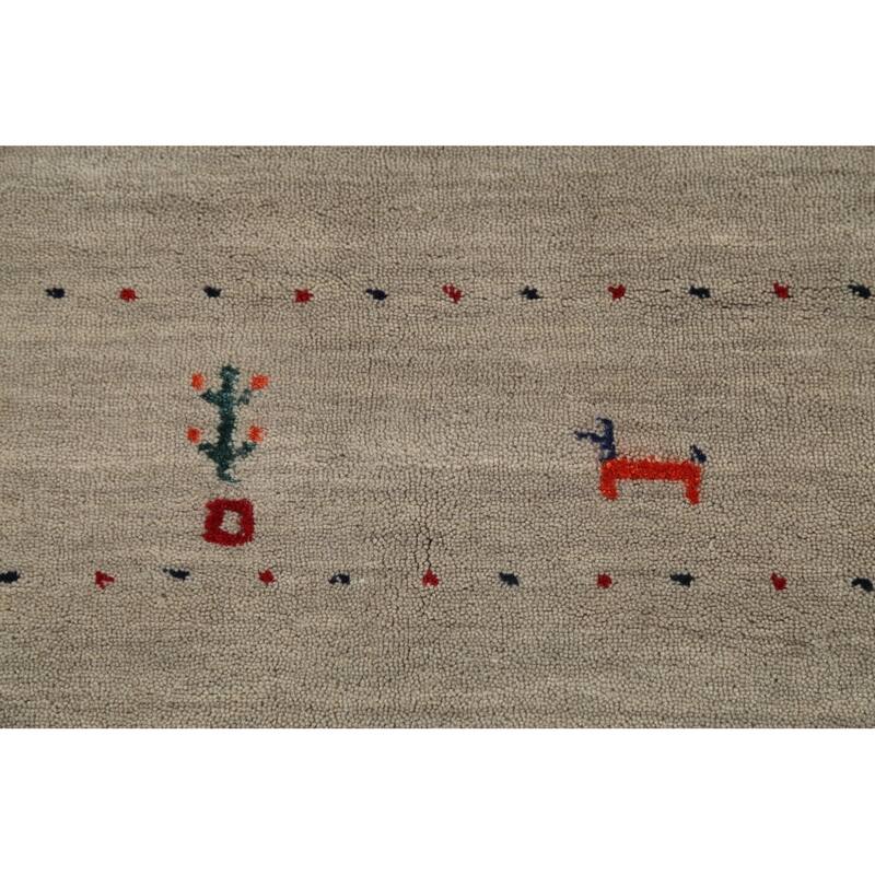 Tribal Gabbeh Oriental Area Rug Handmade Contemporary Wool Carpet - 6'7"x 9'10"
