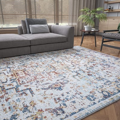 Rayna Farmhouse Medallion Indoor Area Rug