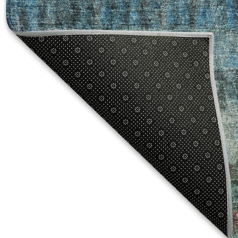 Machine Washable Indoor/ Outdoor Abstract Ombre Chantille Rug