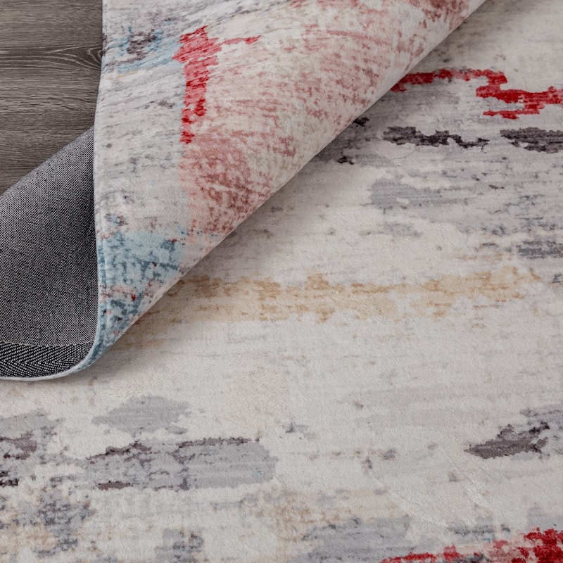 Abstract Red/Gold Area Rug
