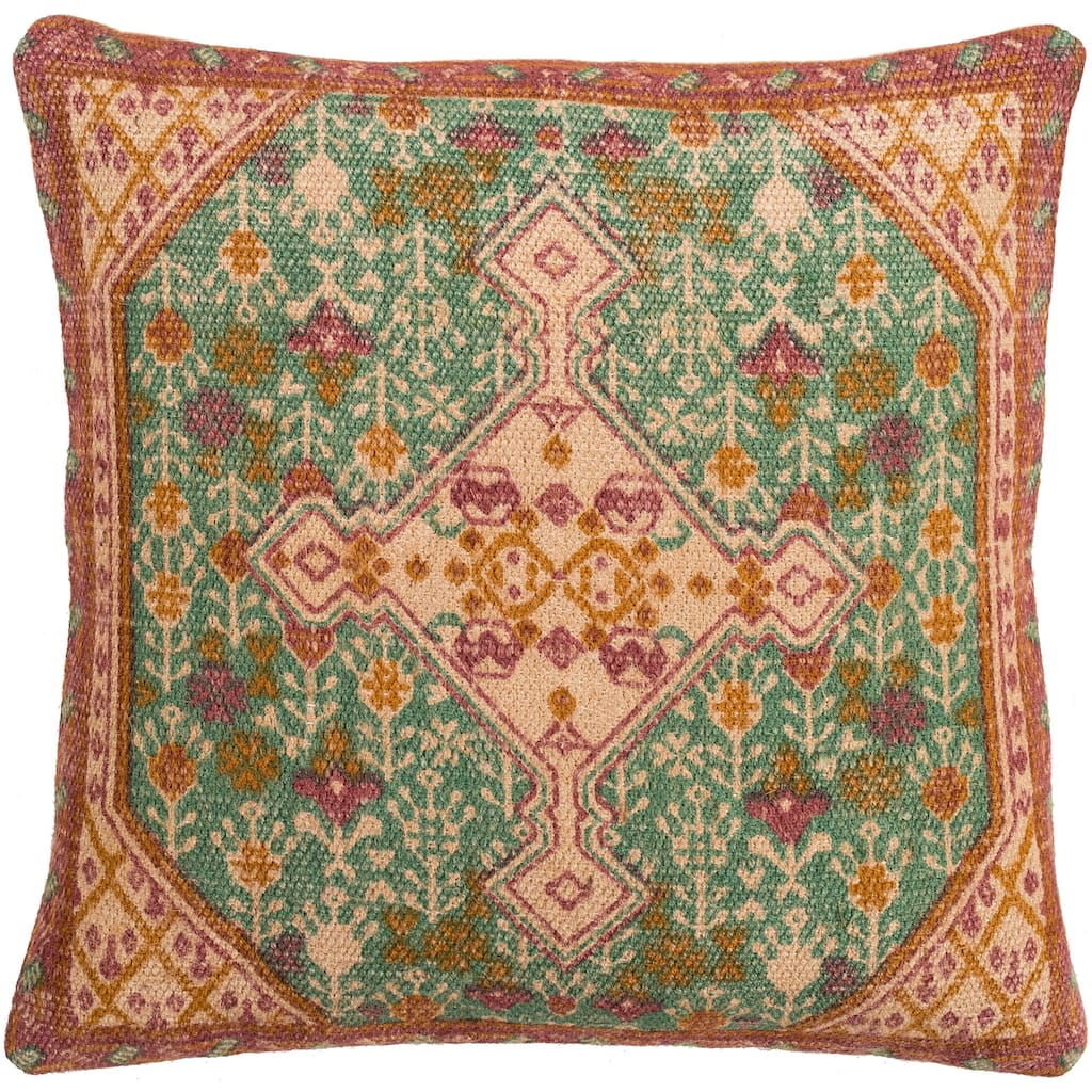 Decorative Lexie Teal Blue 18-inch Throw Pillow Cover