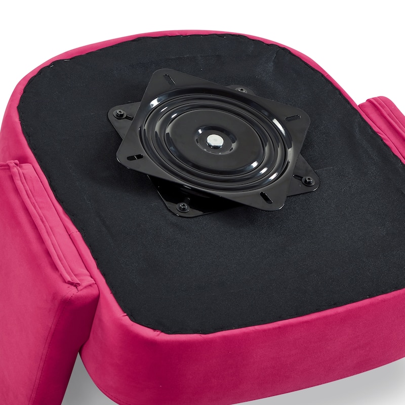 Rose Pink 27.5" Swivel Barrel Chair with Open Backrest