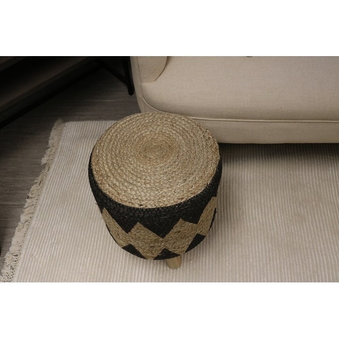 Home&Manor Morzine Jute Round Stool