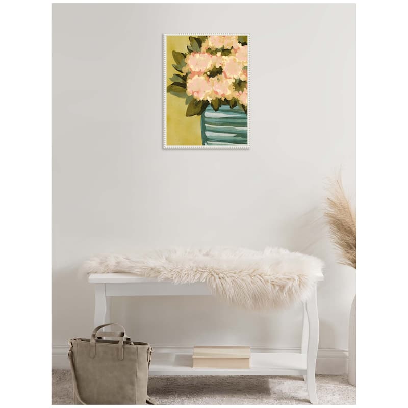 Kate and Laurel Sylvie Blush Blossoms Framed Canvas by Nikita Jariwala