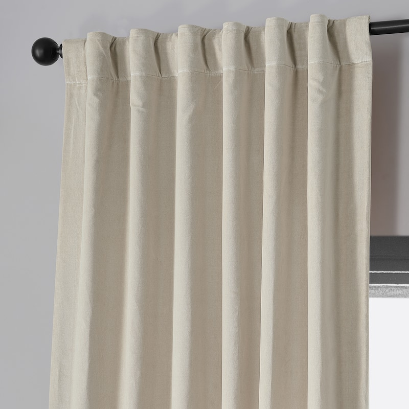 Exclusive Fabrics Vintage Cotton Velvet Room Darkening Curtains - Luxurious Drapery in Timeless Elegance (1 Panel)