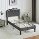 preview thumbnail 18 of 17, VECELO Upholstered Platform Kids Bed Frame with Headboard & LED Lights,Twin Size Bed Set of 2