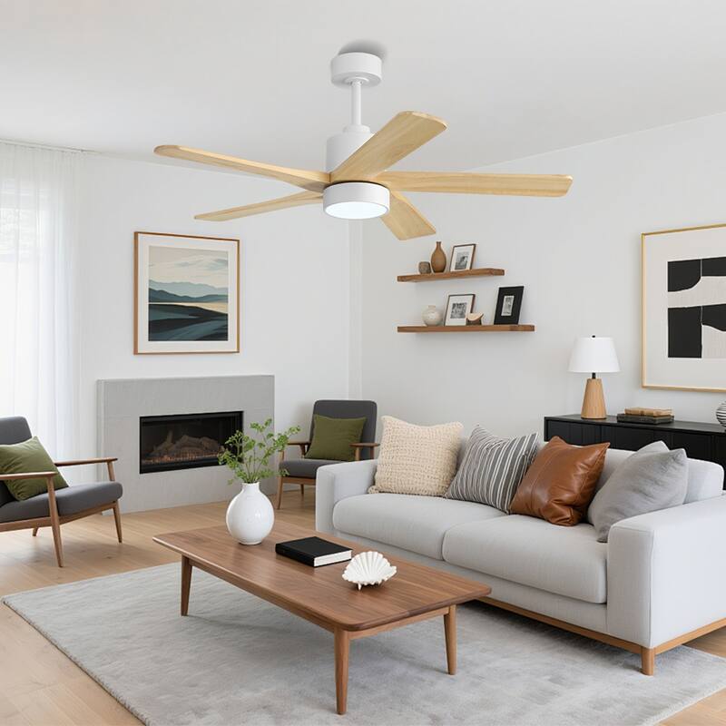 WINGBO 54" and 64" 5 ABS Blades DC Motor Indoor Ceiling Fan with Light & Remote
