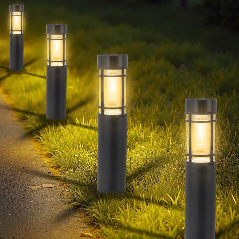 C Cattleya Black Solar LED Outdoor Path Lights (6 Pack or 12 Pack)