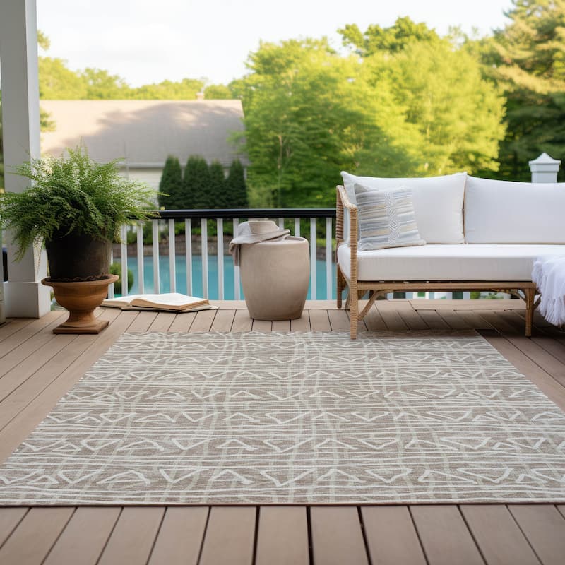 Machine Washable Indoor/ Outdoor Chantille Boho Morrocan Rug