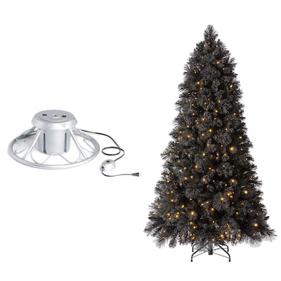 Home Heritage Rotating Tree Stand Base w/Snowdrift 6.5' Pine Christmas Tree - 29