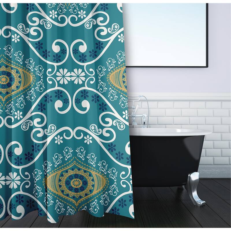 71 x 74-inch Illuminate Geometric Print Shower Curtain