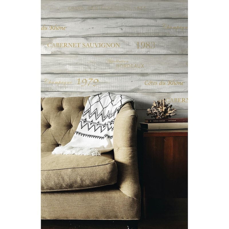 Seabrook Designs Preston Faux Wine Crate Unpasted Wallpaper