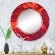 preview thumbnail 5 of 11, Designart 'Red And White Marble Ripples' Modern Wall Mirror 32in.x32in.