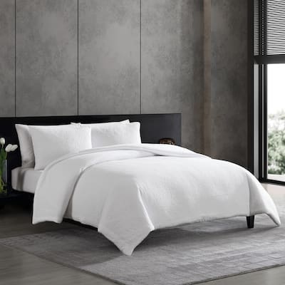 Vera Wang Puckered Texture Cotton Duvet Cover Set