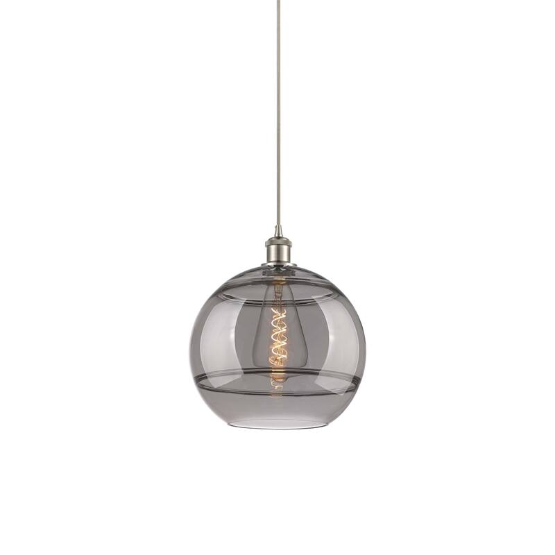 Innovations Lighting 516-1P-14-12 Rochester Pendant Rochester 12" Wide - Brushed Satin Nickel / Smoked