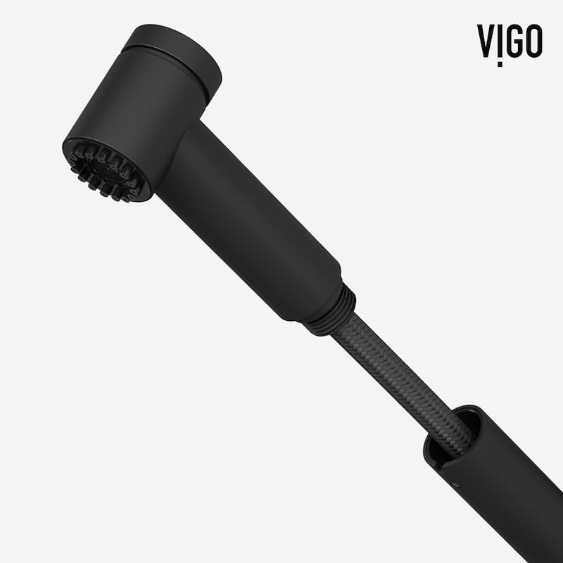 VIGO Branson 9" H Single Handle Pull-Out Sprayer Kitchen Faucet