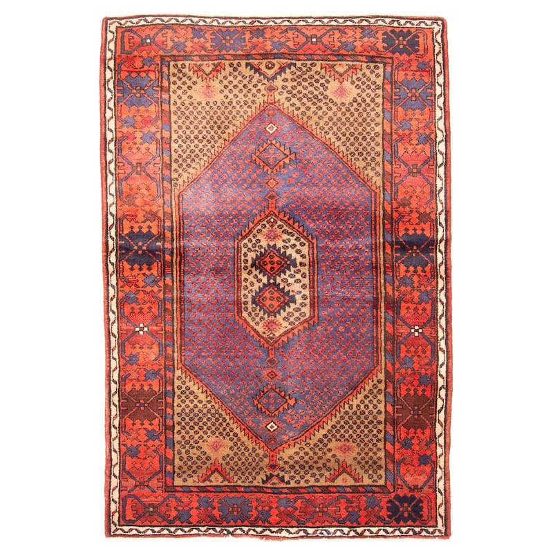 ECARPETGALLERY Hand-knotted Andelz Blue Wool Rug - 4'3 x 6'5