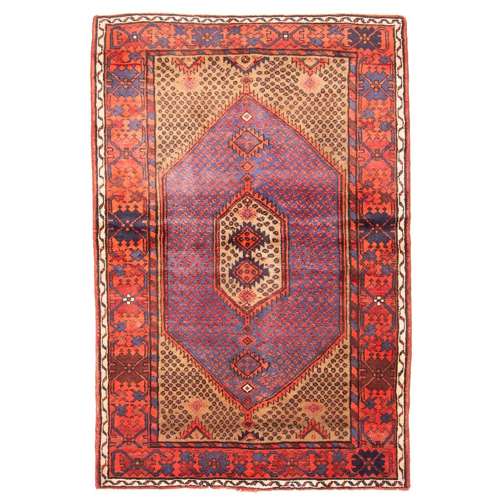 ECARPETGALLERY Hand-knotted Andelz Blue Wool Rug - 4'3 x 6'5