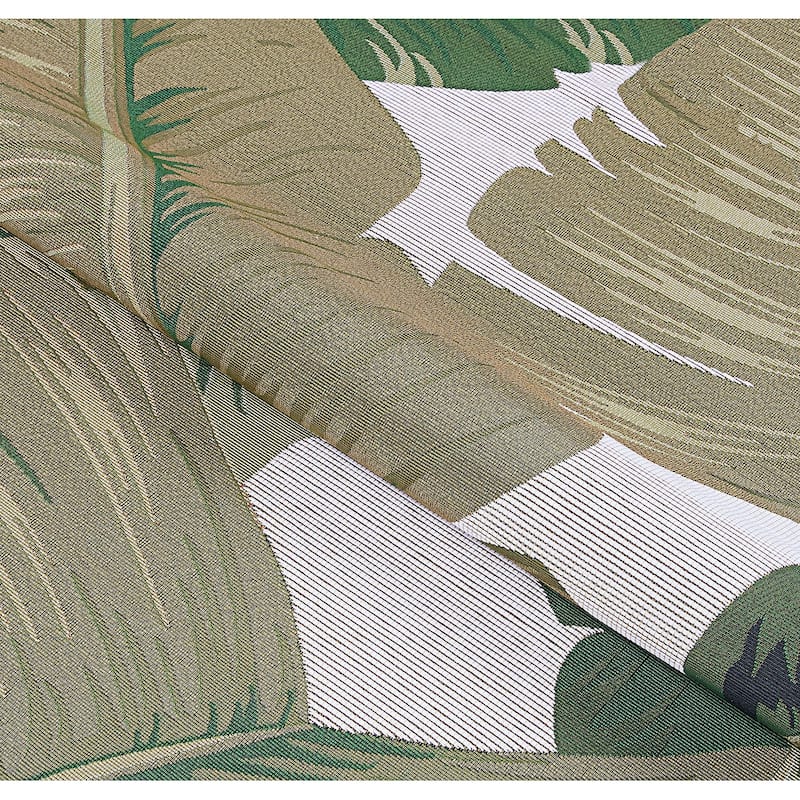 Dream Decor Rugs Gelato Tropical Palm Green Ivory Outdoor Area Rug