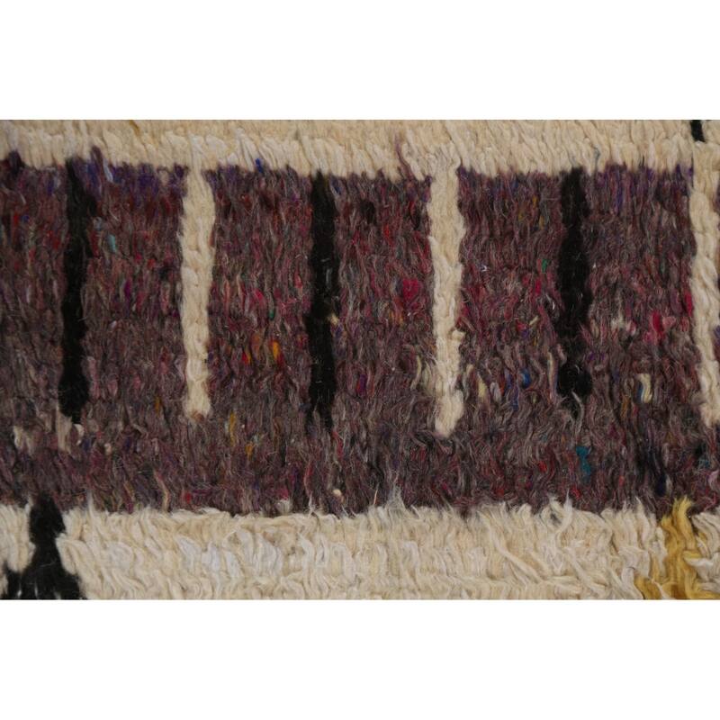 Geometric Tribal Moroccan Wool Area Rug Hand-knotted Oriental Carpet - 8'0" x 10'6"