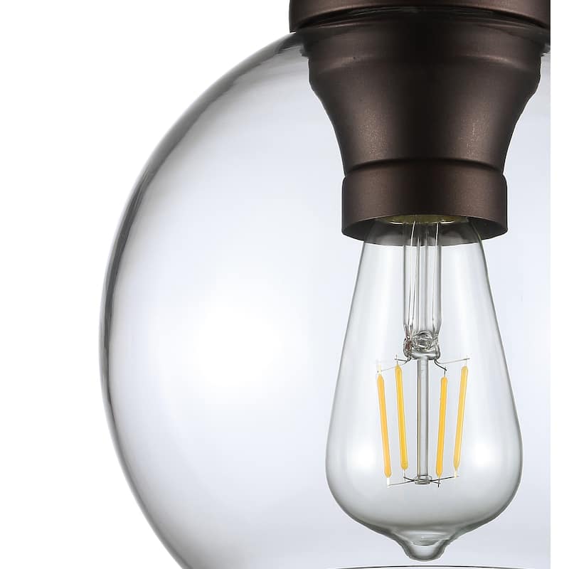 Duo 7.75" Metal/Glass LED Flush Mount, by JONATHAN Y