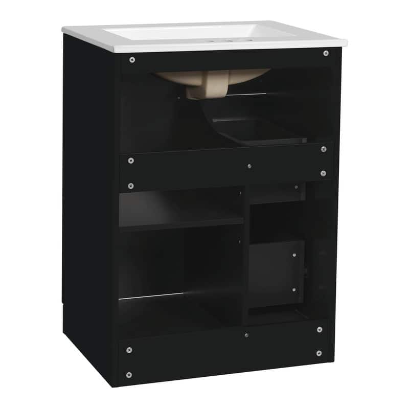 24" Modern Bathroom Vanity with Sink, Small Bathroom Sink Cabinet