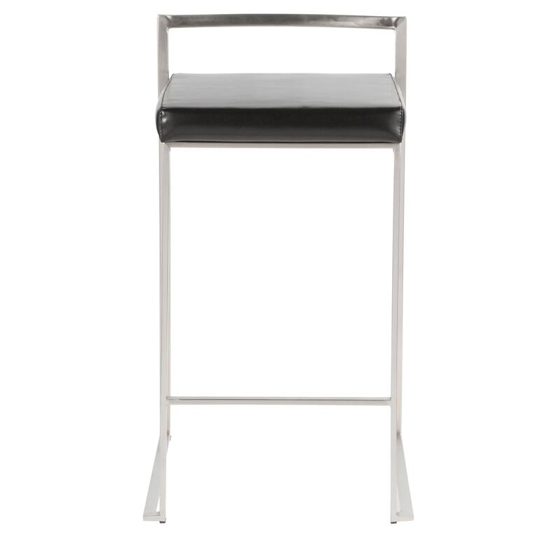 Silver Orchid Forrest Stainless Steel Stackable Fully Welded Counter Stool (Set of 2)